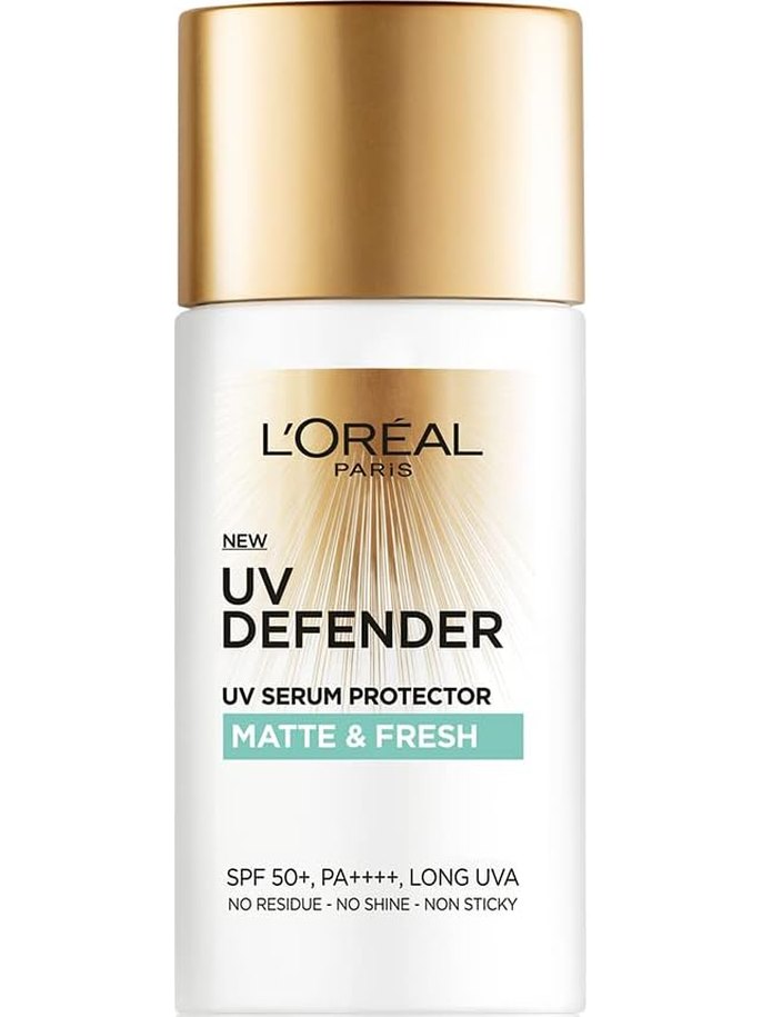 L’Oréal Paris UV Defender Serum Protector Sunscreen SPF 50 PA+++, Matte & Fresh, 50 ml (Pack of 1) ht Matte Sunscreen For Oily Skin | UVA & UVB Protection, 50 ml