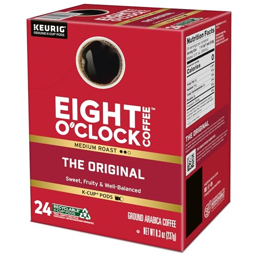 Eight O'Clock Coffee The Original, Single-Serve Keurig K-Cup Pods, Medium Roast Coffee Pods, 72 Count