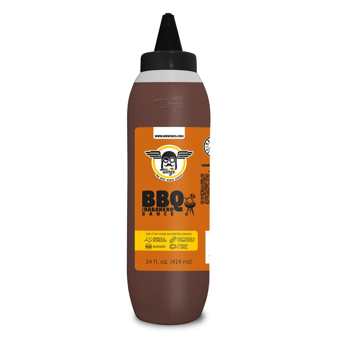 Mr Wings Sweet Mango Mild Sauce 1 Gallon (128 Fl Oz). Sweet and spicy delight, perfect for boneless, fries, drinks and your favorite snacks. Big sauce bulk.