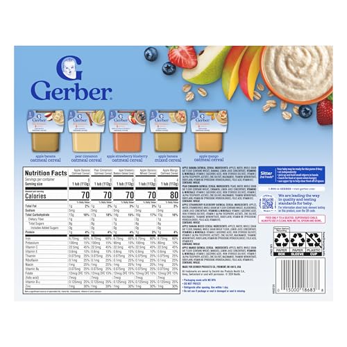 Gerber Stage 2 Baby Food, Nourishing Blends Tubs, Meat Meals Powerblend, Baby Puree, Variety Pack, 32PK