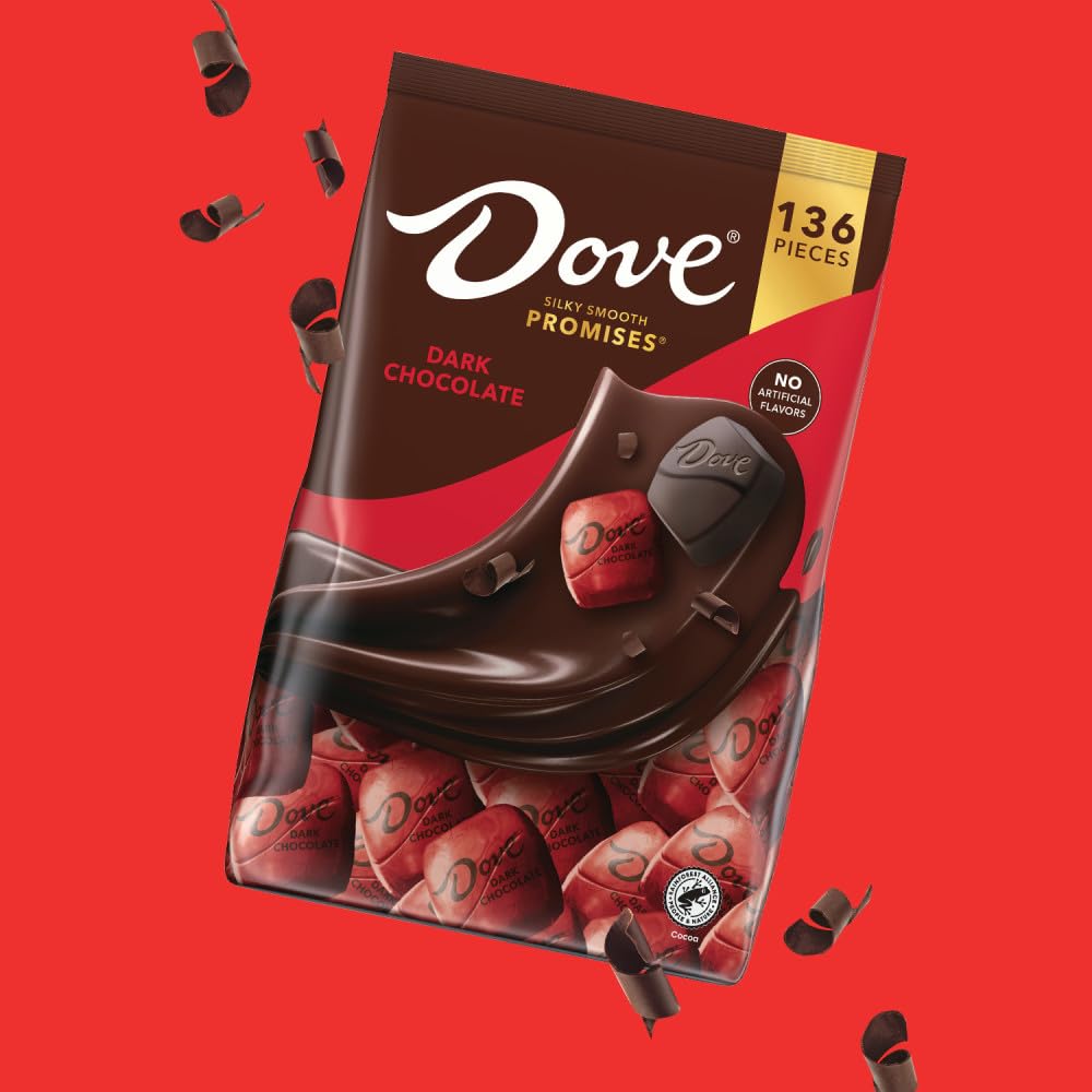 DOVE PROMISES Milk Chocolate Candy Individually Wrapped Bulk Pack (38.09 oz, 136 Piece) Bag