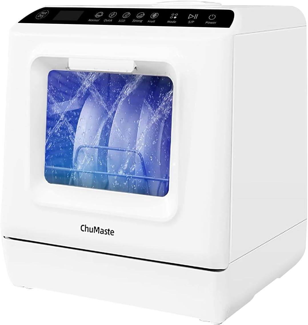 Portable Dishwasher Countertop, Countertop Dishwasher With Water Tank, Counter Top Dishwasher With 5 wash Programs, It can also be connected to the tap. For apartments, dorms, RVs