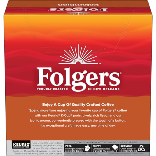 Folgers Classic Roast Medium Roast Coffee, 72 Keurig K-Cup Pods