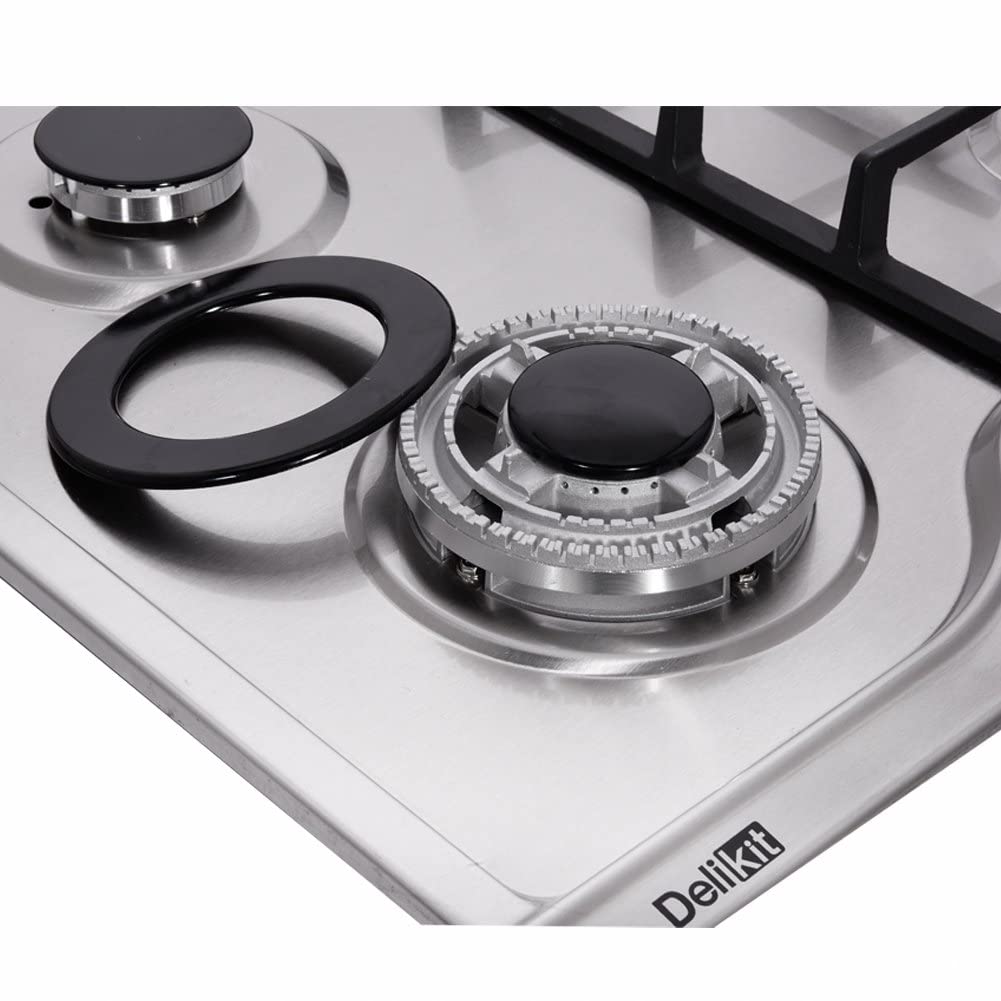 Deli-kit 30 Inch Gas Cooktop - Dual Fuel Sealed 5 Burners Built-In Stainless Steel Hob DK257-A03