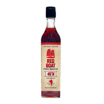 Red Boat Fish Sauce | Premium 40°N Fish Sauce made with just 2 ingredients in Vietnam | Keto, Paleo & Whole 30 | Gluten and Sugar free | 17 fl oz