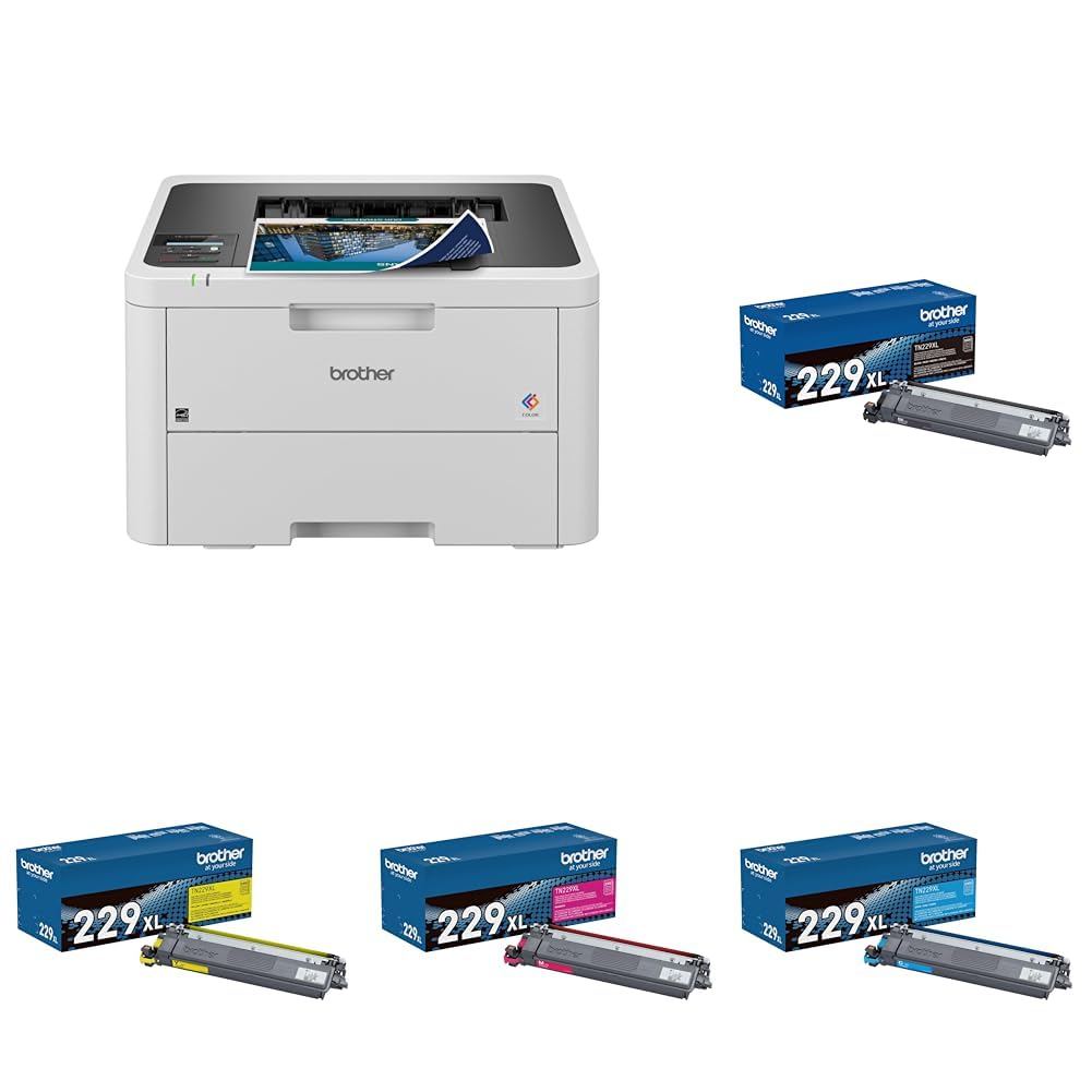 Brother Color Laser Printer with Wireless Printing Fast 19 PPM Output, Duplex Feature, Mobile Device Compatible, 250-Sheet Paper Tray for Professional Home Office Printing (HL-L3220CDW)