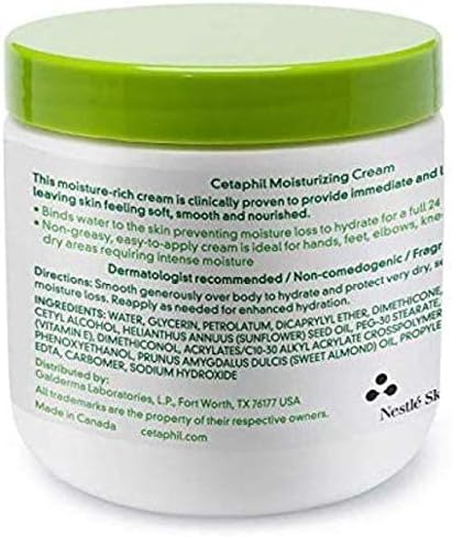 Cetaphil Moisturizing Cream, Face & Body Moisturizer for Men & Women, Dry to Very Dry and Sensitive Skin, Unscented, 453g