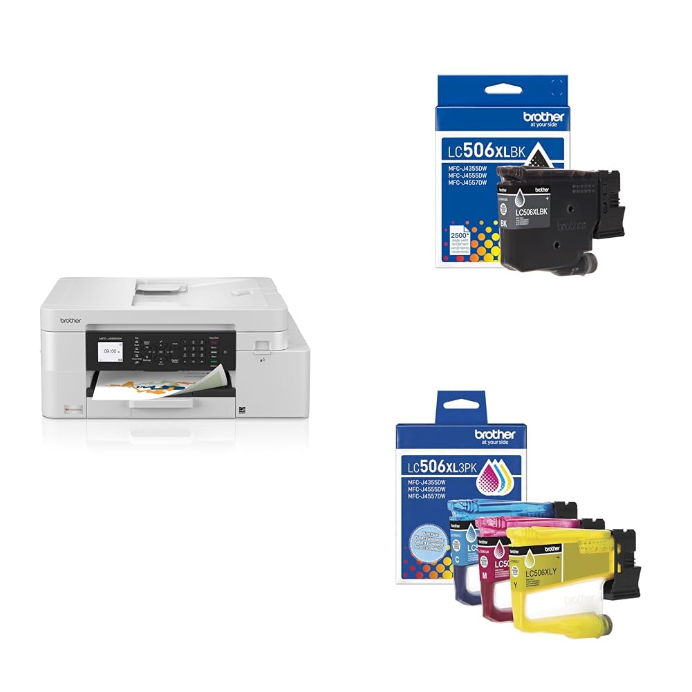 Brother INKvestment 4355 Wireless Color Inkjet All-in-One Printer with 1.8” Color Display and Manual Feed Slot | Includes Refresh Subscription Trial(1) (MFC-J4355DW)