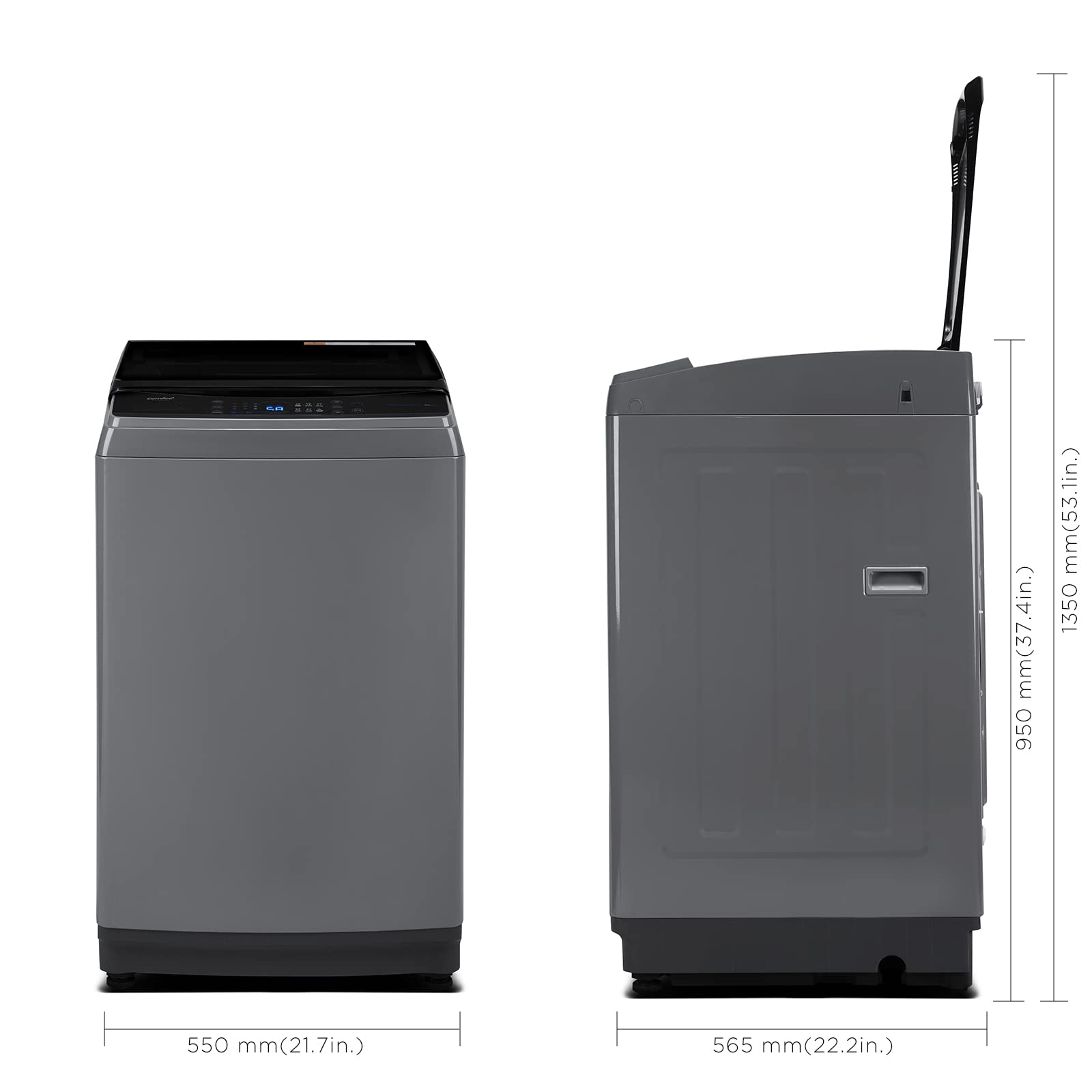 COMFEE' Portable Washing Machine, 0.9 cu.ft Compact Washer With LED Display, 5 Wash Cycles, 2 Built-in Rollers, Space Saving Full-Automatic Washer