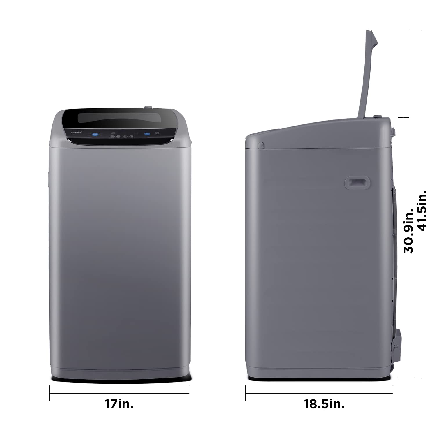 COMFEE' Portable Washing Machine, 0.9 cu.ft Compact Washer With LED Display, 5 Wash Cycles, 2 Built-in Rollers, Space Saving Full-Automatic Washer