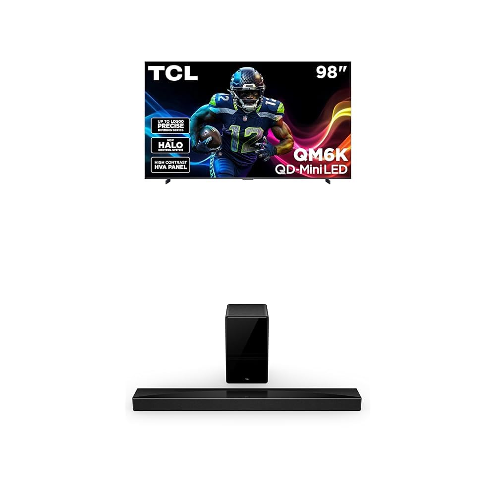 TCL 55 Inch Class QM6K Series | Mini LED QLED 4K HDR | 55QM6K, 2025 Model | 120HZ-144HZ High Brightness Smart Google TV Dolby Atmos Onkyo Audio | Voice Remote Alexa Gaming Streaming Television