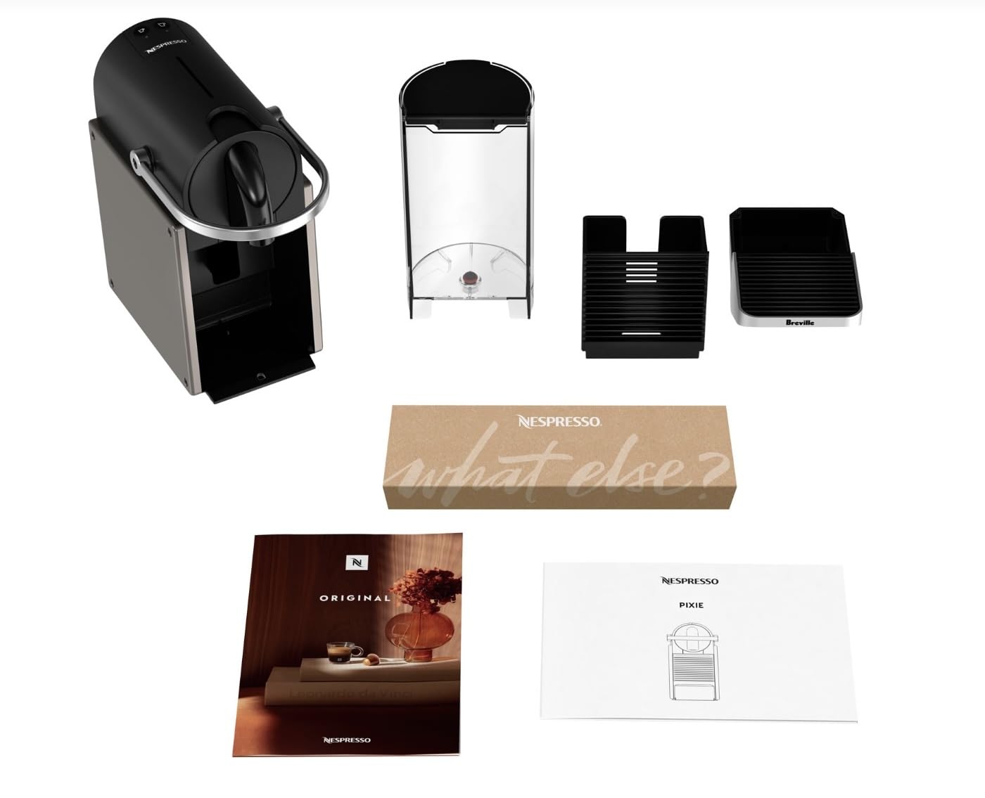 Nespresso BEC430TTN Pixie Espresso Machine by Breville, Titan