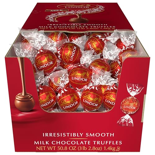 Lindt LINDOR Dark Chocolate Candy Truffles, Dark Chocolate with Smooth, Melting Truffle Center, 25.4 oz., 60 Count