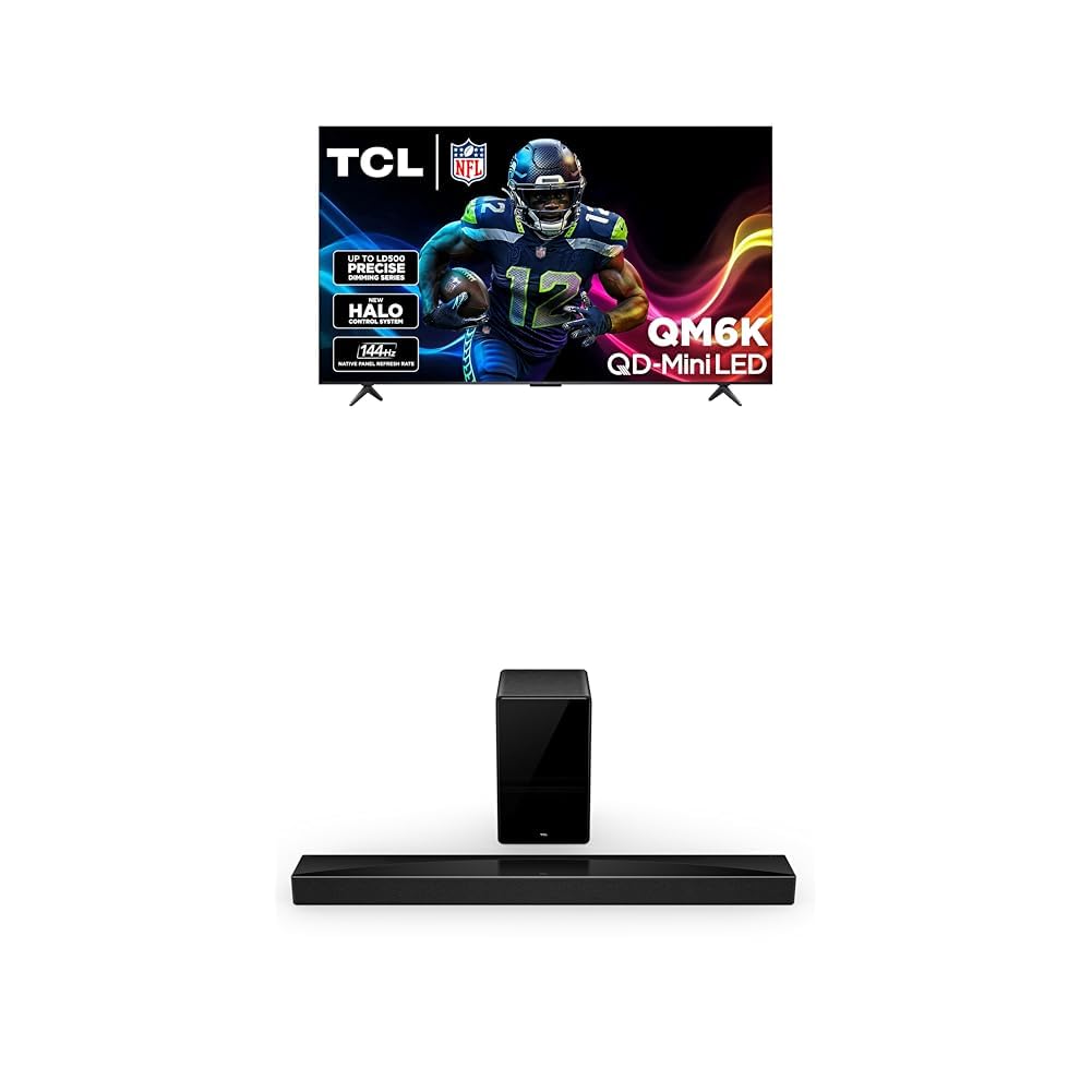 TCL 55 Inch Class QM6K Series | Mini LED QLED 4K HDR | 55QM6K, 2025 Model | 120HZ-144HZ High Brightness Smart Google TV Dolby Atmos Onkyo Audio | Voice Remote Alexa Gaming Streaming Television