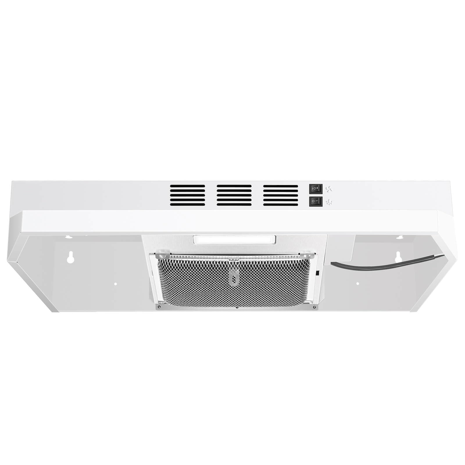 SNDOAS Range Hood 30 inch Under Cabinet, Ducted/Ductless Convertible Kitchen Hood, Stainless Steel Vent Hood with LED Light,Under Cabinet Hood with 2 Speed Exhaust Fan,Black