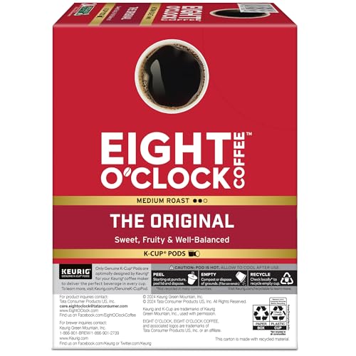 Eight O'Clock Coffee The Original, Single-Serve Keurig K-Cup Pods, Medium Roast Coffee Pods, 72 Count