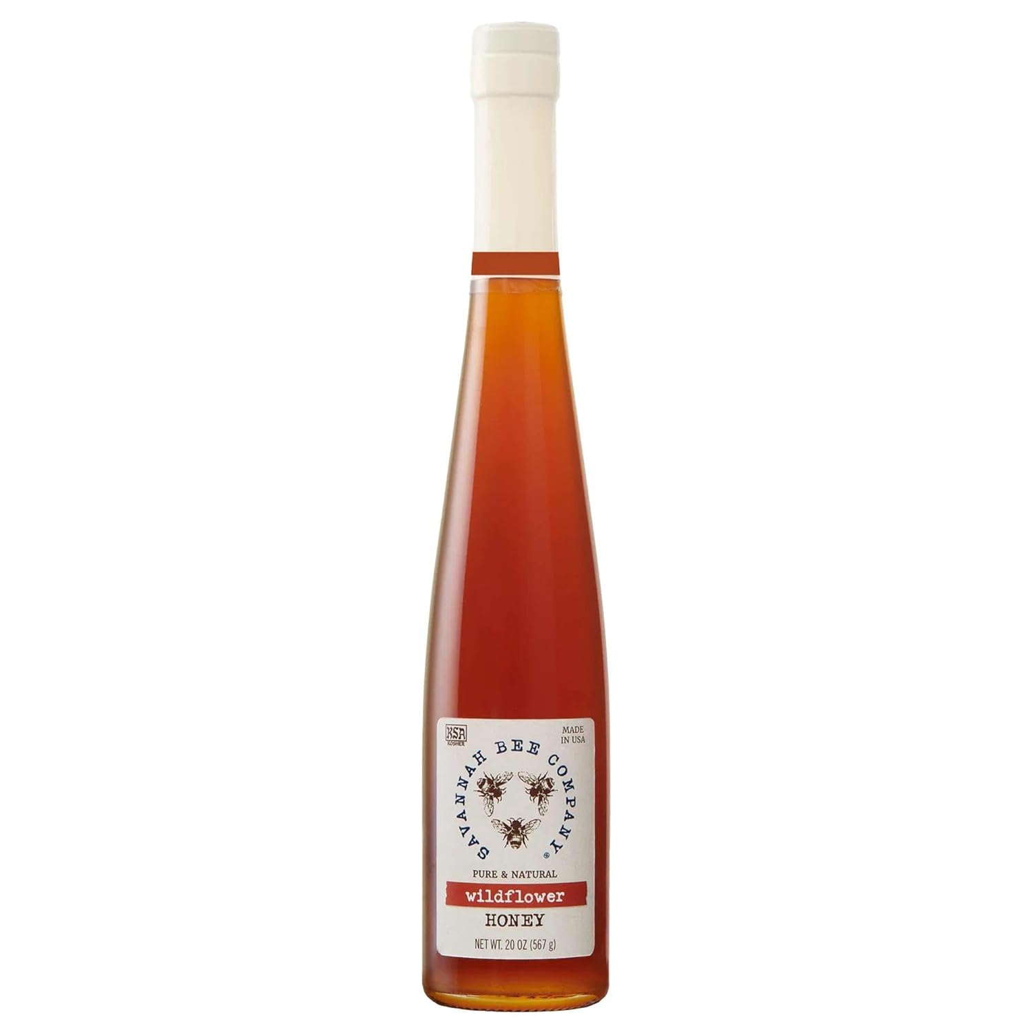 Savannah Bee Company Hot Honey Gluten Free and 100% Pure Honey Infused with Sweet Wildflower- Heat from Wildflower and Habanero Peppers 12 oz Squeeze Bottle