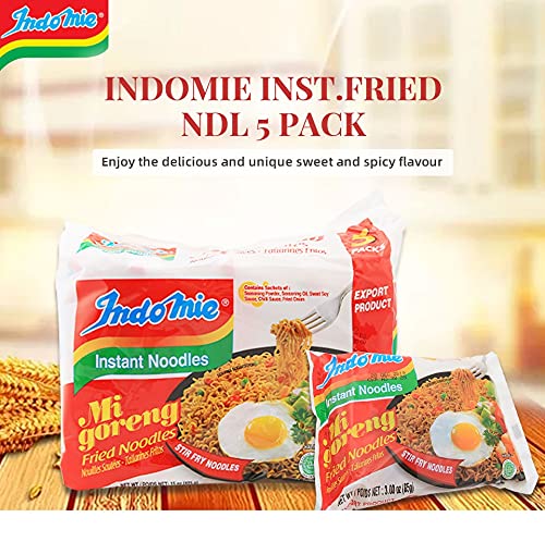 Indomie Mi Goreng Instant Stir Fry Noodles, Halal Certified, Original Flavor (Pack of 30)