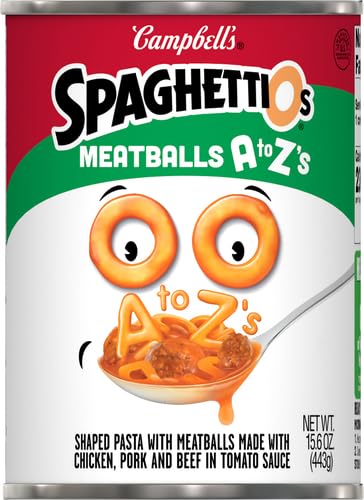 SpaghettiOs Canned Pasta with Meatballs, 15.6 oz Can (12 Pack)