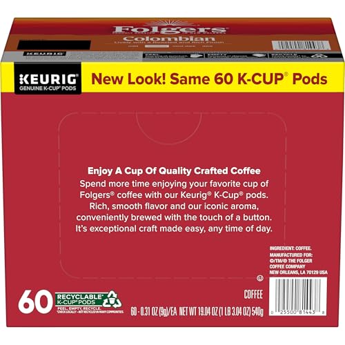 Folgers Classic Roast Medium Roast Coffee, 72 Keurig K-Cup Pods