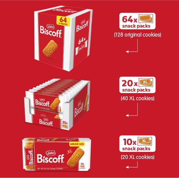 Lotus Biscoff Airplane Cookies, Caramelized Biscuit Cookies, Two-Pack (80 Count), Vegan