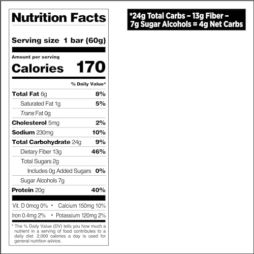 Quest Nutrition Chocolate Chip Dough Cookie Protein Bars, 21g Protein, 1g Sugar, 4g Net Carb, High Fiber, Gluten Free, Keto Friendy, 12 Count
