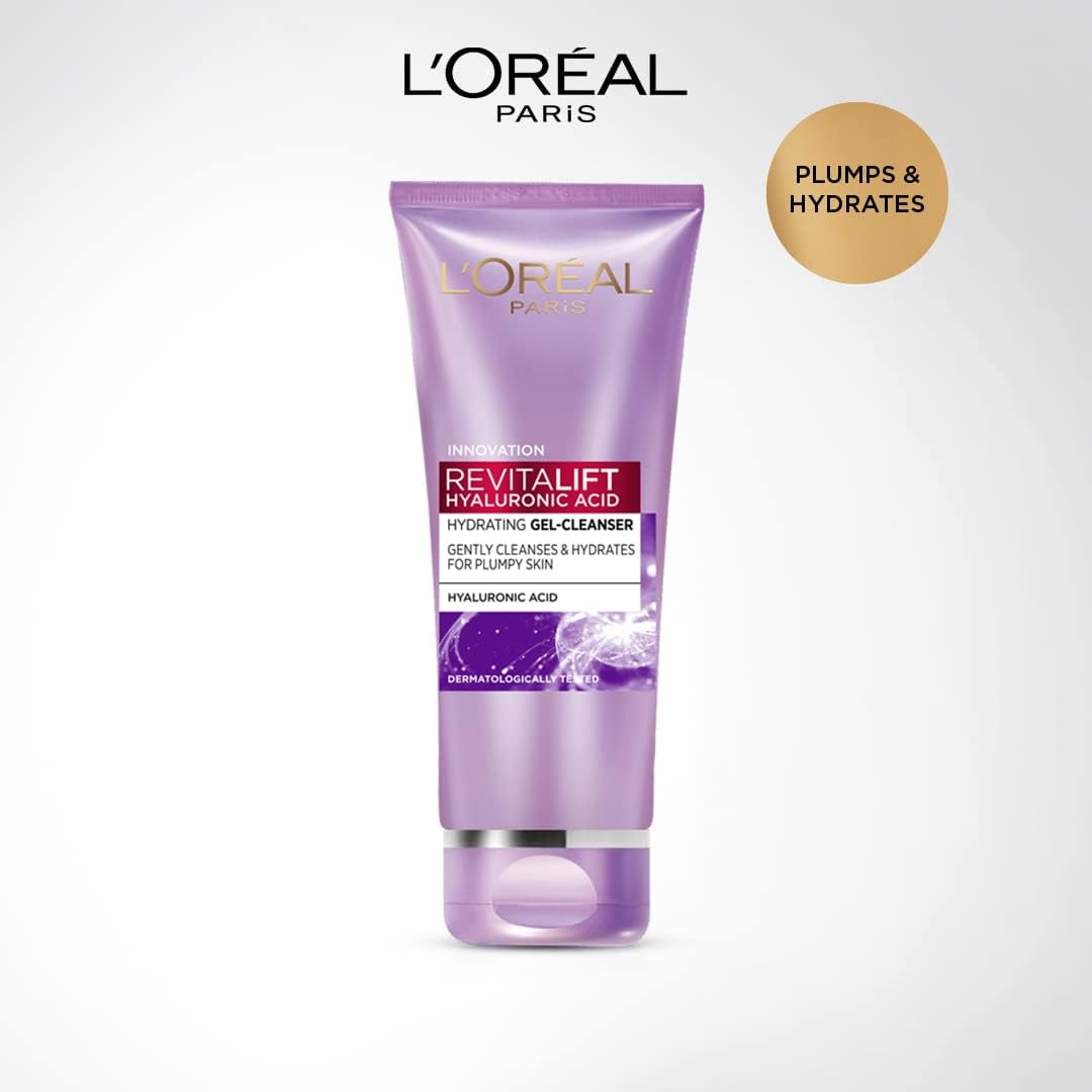 L’Oréal Paris L'Oreal Revitalift Gel Cleanser, Gentle Cleansing and Hydration, With Hyaluronic Acid, 100 ml