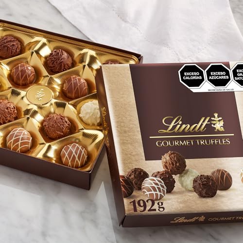 Lindt Gourmet Truffles Chocolate Candy Truffles, Assorted Chocolate Truffles, Christmas Candy, 14.7 oz. Gift Box