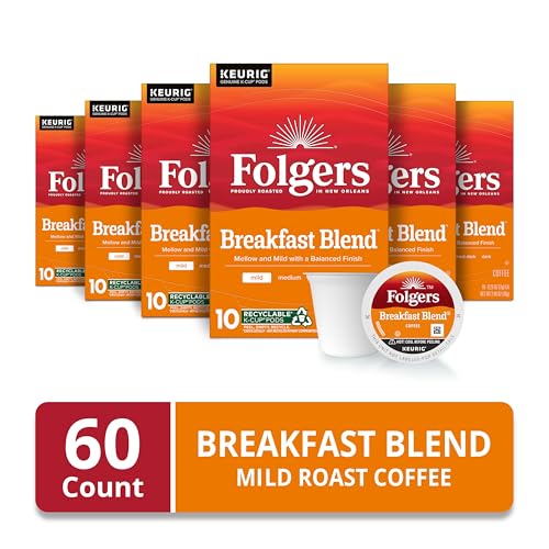 Folgers Classic Roast Medium Roast Coffee, 72 Keurig K-Cup Pods