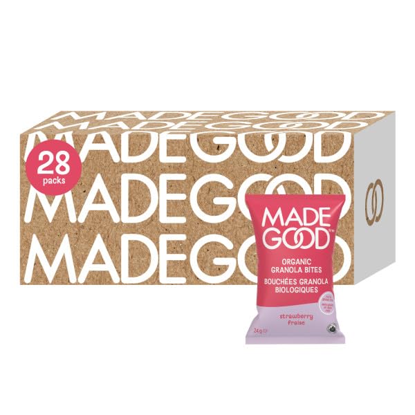 MadeGood Granola Bites Chocolate Chip & Mixed Berry Variety Pack (28 Count) Gluten Free and Organic Snacks