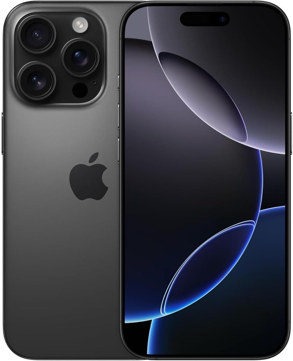 Apple iPhone 16 Pro, US Version, 128GB, Black Titanium - Unlocked (Renewed Premium)