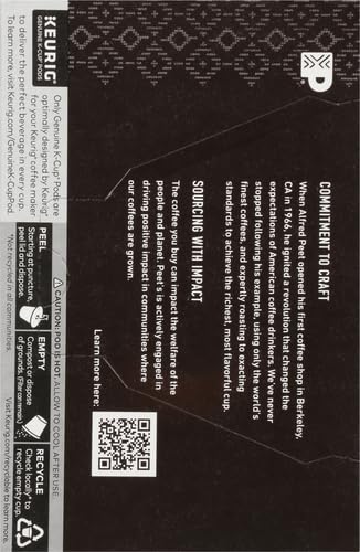 Peet's Coffee, Dark Roast Keurig K-Cup Pods - Major Dickason's Blend 75 Count (1 Box of 75 Pods)