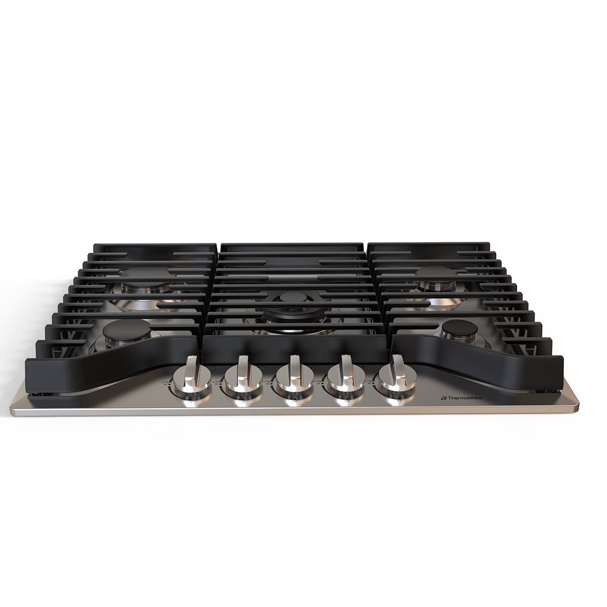 ThermoMate Heavy 36 Inch Gas Cooktop with 5 Italy Sabaf Power Burners, Built In Stove Top of 304 Stainless Steel, Gas Hob NG/LPG Convertible, Cooker with Thermocouple Protection CSA Certified