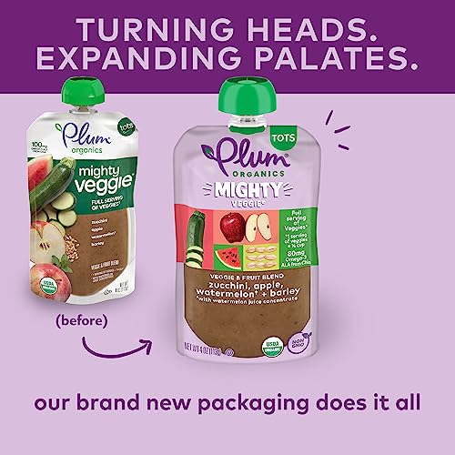 Plum Organics Variety Pack, 12+ Months – Toddler’s Flavor Expedition – Mighty Builder Organic Fruit & Veggie Pouches – 4 oz Pouch, Pack of 18 (Amazon Exclusive)