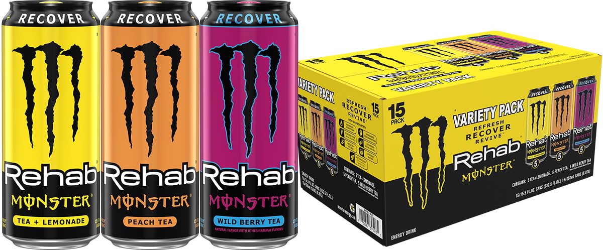 Monster Energy, Lo-Carb Monster, Low Carb Energy Drink, 16 Ounce | Pack of 15