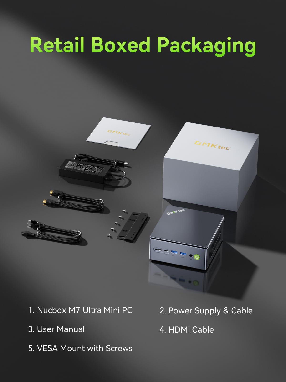 GMKtec K12 Gaming Mini PC Oculink AMD Ryzen 7 H 255 (Upgraded 8745HS) 32GB DDR5 RAM 512GB SSD, Desktop Computer Radeon 780M Graphics, 3X M.2 2280 Storage Expansion, Dual NIC 2.5G, HDMI 2.1, USB4
