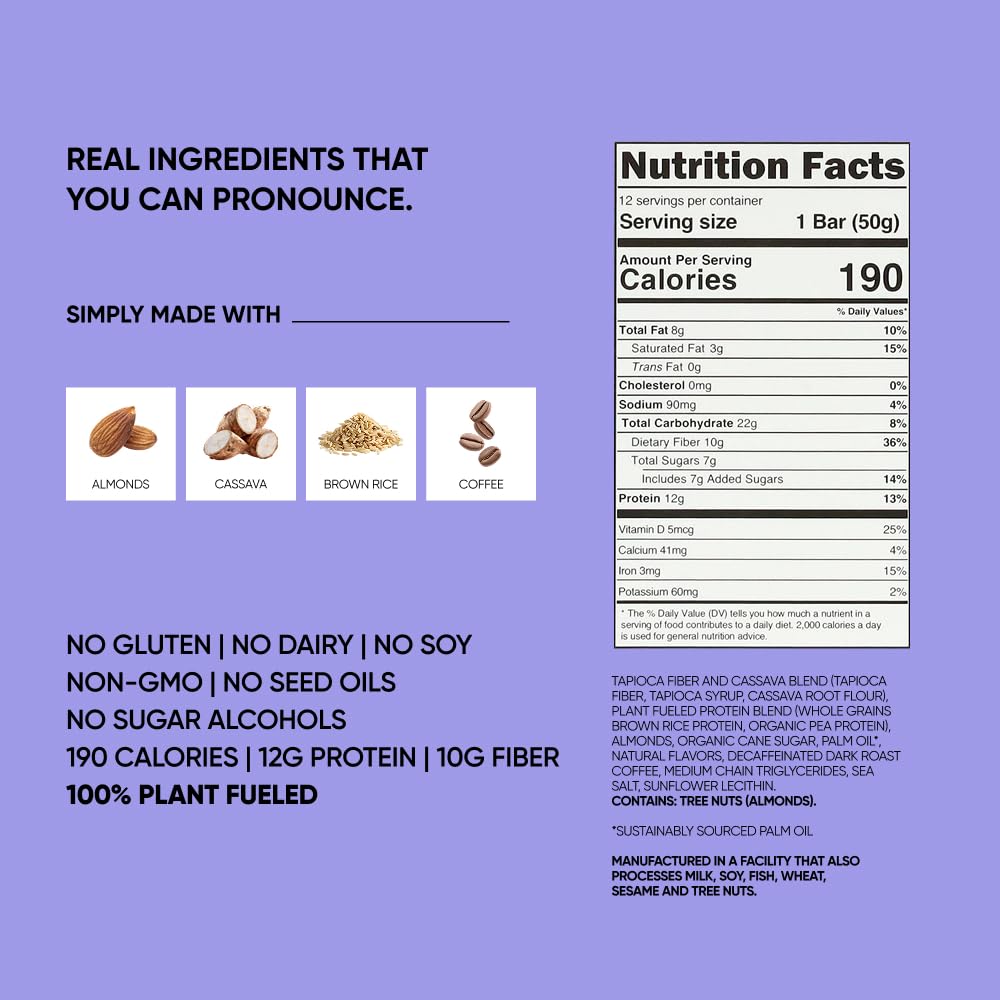 TRUBAR Vegan Protein Bars - Soy Free, Dairy Free, Gluten Free Protein Bars - No Sugar Alcohols - Non-GMO - 12g of Protein - It's Mint To Be Chip - 12 Count