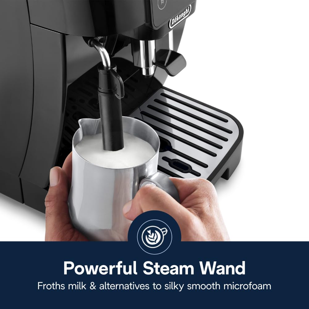 De'Longhi Magnifica Evo Automatic Espresso & Coffee Machine with Manual Milk Frother, Built-in Grinder & Auto-Clean Function - For Latte, Cappuccino, Americano, Iced Coffee, ECAM29043SB