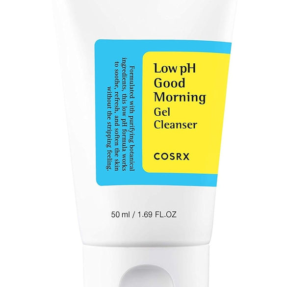 COSRX Low pH Good Morning Gel Cleanser 1.7 fl.oz / 50ml | TSA Approved Travel Size Mild Face Cleanser | Korean Skin Care for Acne Prone Skin, PH Balancing, Anti Acne, Breakouts Treatment