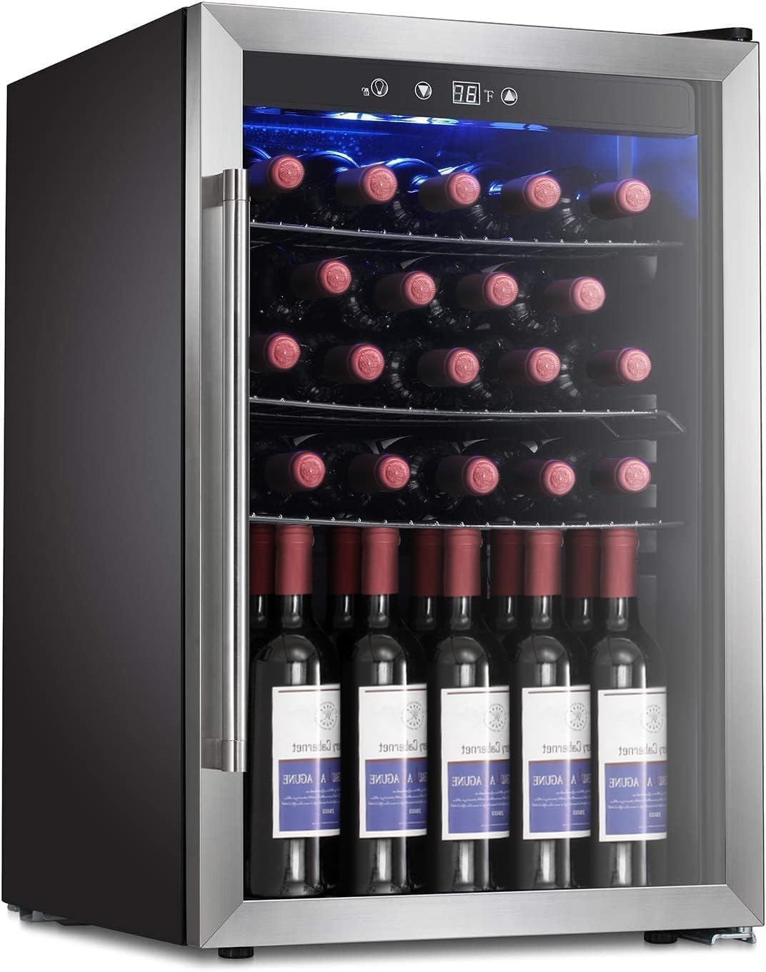 Antarctic Star Wine Cooler, Beverage Refrigerator, 16 Bottle Freestanding Quiet Wine Cellar Front Glass Door for Home and Bar, Digital Temp Control, 1.71 Cu.Ft.
