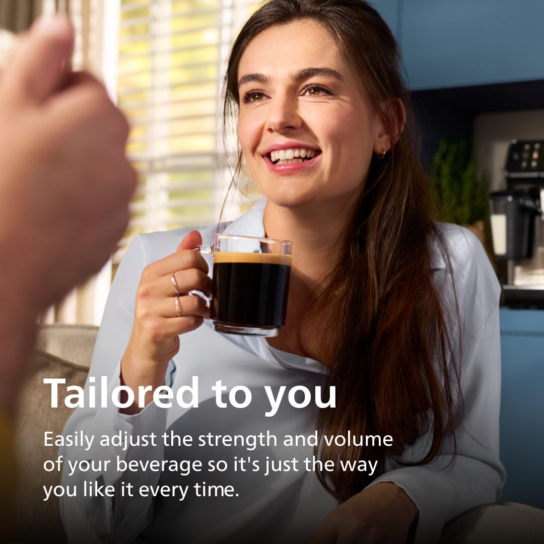 Philips 2200 Series Fully Automatic Espresso Machine, Classic Milk Frother, 2 Coffee Varieties, Intuitive Touch Display, 100% Ceramic Grinder, AquaClean Filter, Aroma Seal, Black (EP2220/14)