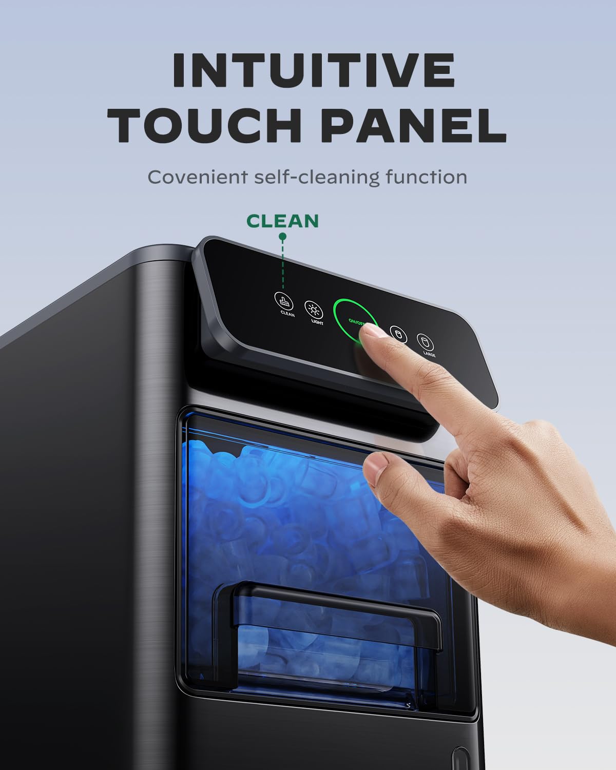 Silonn Ice Maker Countertop, Portable Ice Machine with Carry Handle, Self-Cleaning Ice Makers with Basket and Scoop, 9 Cubes in 6 Mins, 26 lbs per Day, Ideal for Home, Kitchen, Camping, RV