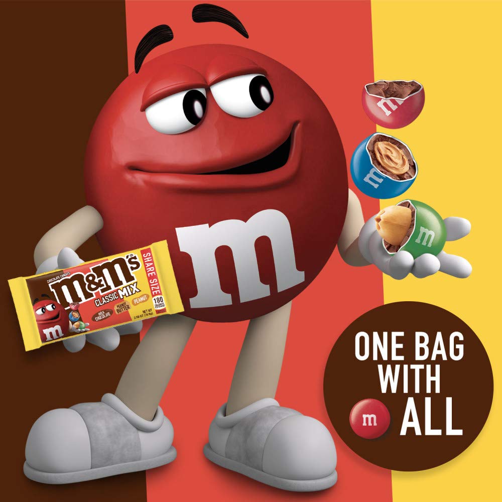 M&M'S Peanut Chocolate Candy, Full Size 1.74 oz Bag, Pack of 48 Bulk Candy Chocolate