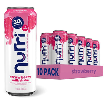Nurri - 30g Protein Ultra Filtered Milk Shake – Chocolate - Lactose Free, Low Sugar, 150 Calories, 10 Vitamins and Minerals - 11 fl oz, 10 Cans