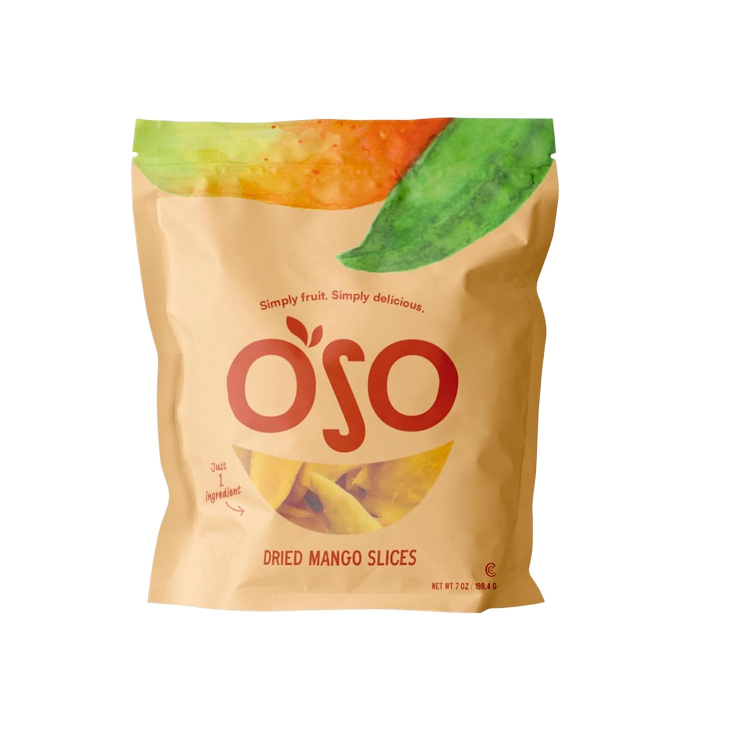 Oso Snacks Dried Mango Slices – Premium Quality, Large Pieces Only! No Added Sugar, No Preservatives, 100% Fruit! One Ingredient. No GMO. Vegan. Naturally Sweet & Delicious Healthy Snack.