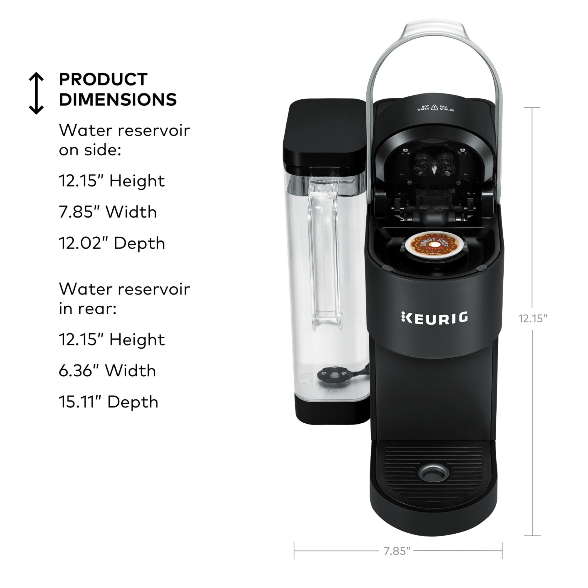 Keurig K-Supreme Single Serve K-Cup Pod Coffee Maker, MultiStream Technology, 4 Brew Sizes, 66oz Dual-Position Removable Reservoir, Black