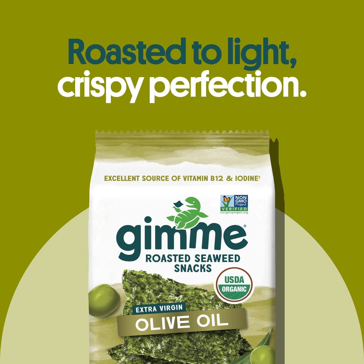 Gimme Seaweed Organic Premium Roasted Seaweed Snacks, Sea Salt, 20 Count, Keto, Vegan, Gluten-Free, Great Source of Omega3s and Iodine, Healthy On-The-Go Snack for Kids and Adults