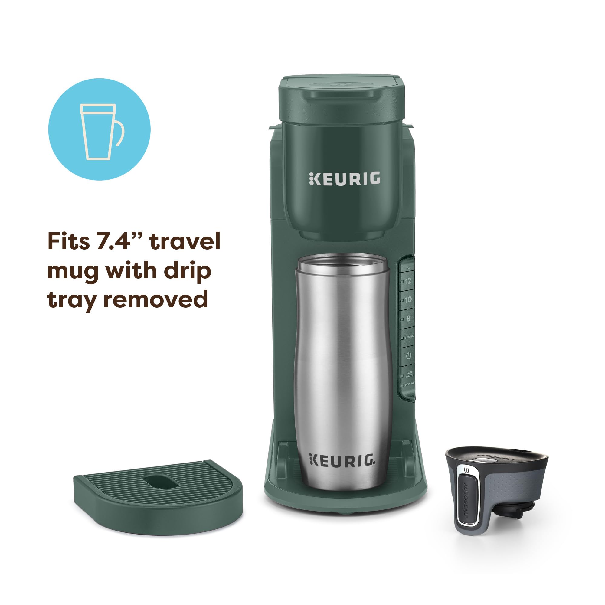 Keurig K-Express Single Serve K-Cup Pod Coffee Maker, 3 Brew Sizes, Strong Button Feature, 42oz Removable Reservoir, Warm Stone