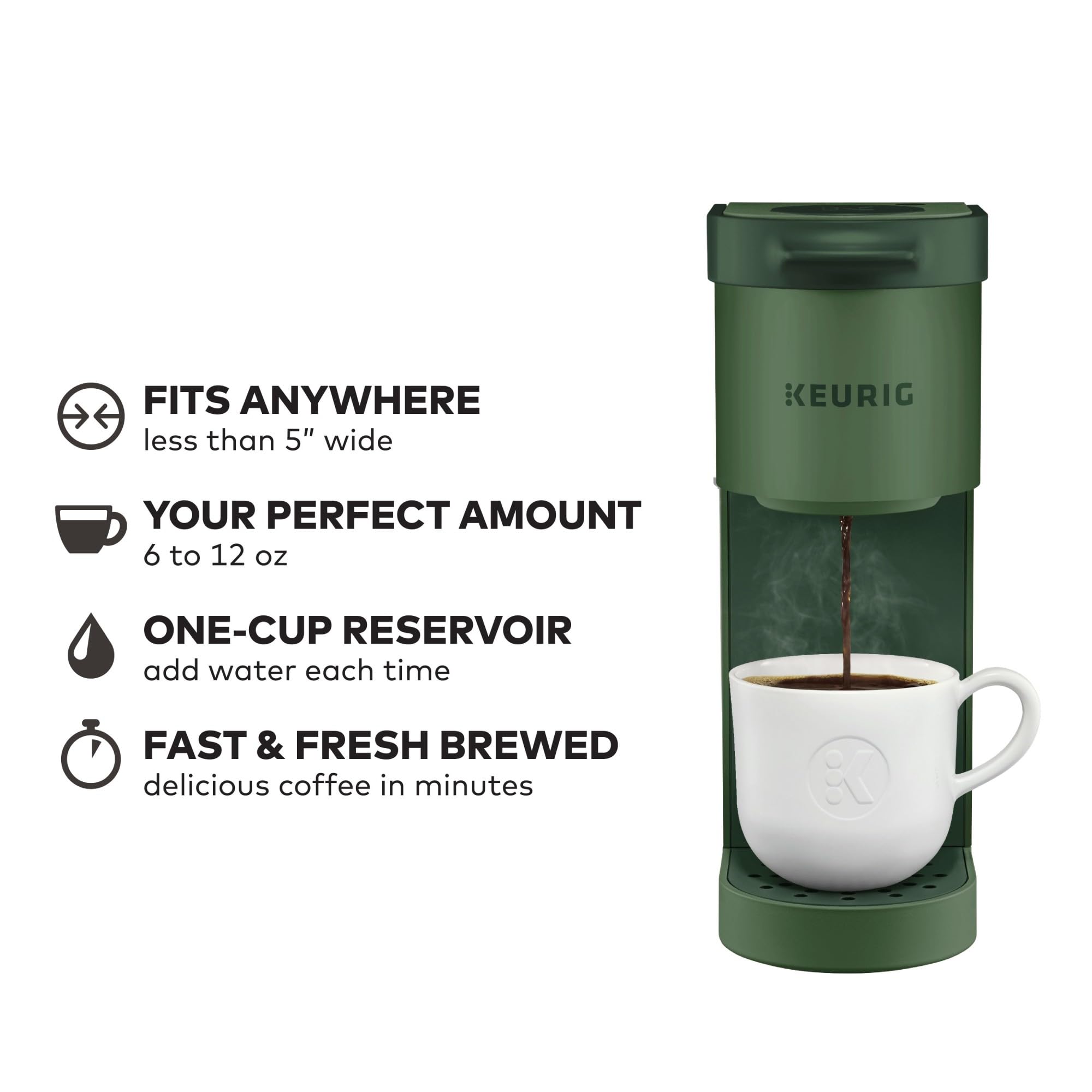 Keurig K-Mini Single Serve K-Cup Pod Coffee Maker, 6 to 12oz Brew size, with Cord Storage, Perfect for Small Spaces, Black