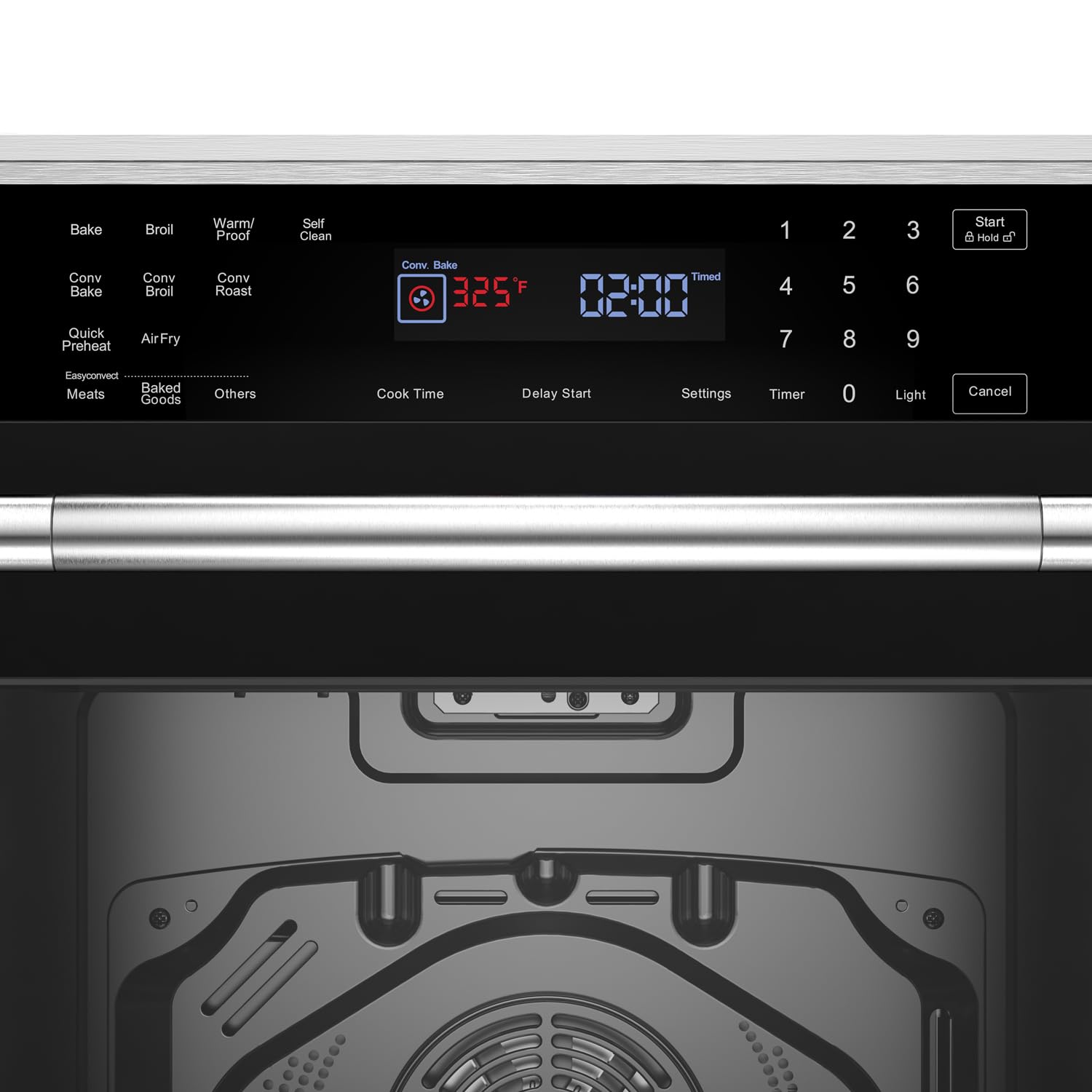 Empava 30" Electric Single Wall Oven Air Fryer Combo Convection Oven Built-in 10 Cooking Functions with LED Digital Display Convection Fan Touch Control in Stainless Steel EMPV-30WO04